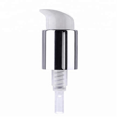 Pompes en aluminium argentées de distributeur de lotion, pompe cosmétique 24/410 de bouteille