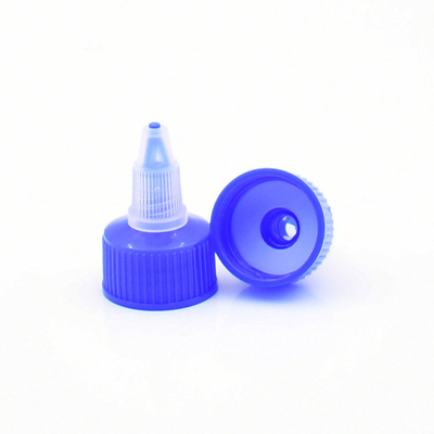 24/410 fin ouverte de distribution liquide en plastique de torsion bleue de chapeau