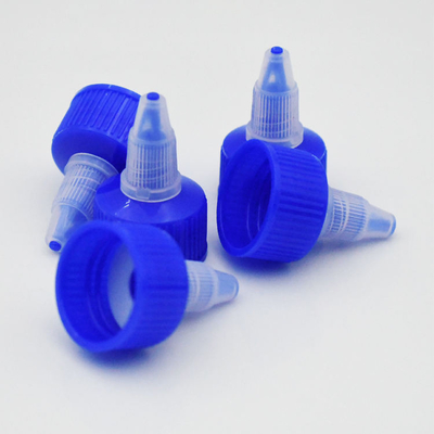 24/410 fin ouverte de distribution liquide en plastique de torsion bleue de chapeau