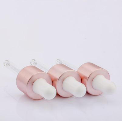 20/410 chapeau en plastique en aluminium de compte-gouttes de bouteille d'huile essentielle a balayé la couleur rose de tréfilage