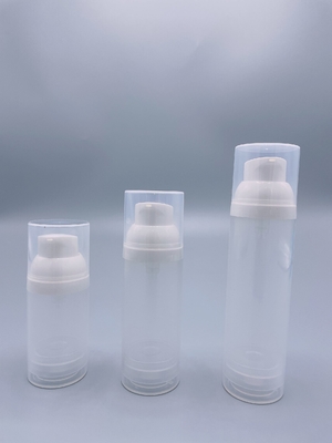 EN TANT QUE bouteille privée d'air 15ml 30ml 50ml 80ml 100ml 120ml de pompe cosmétique rechargeable claire de pp