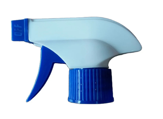 Pulvérisateur à déclencheur en plastique de couleur bleu-blanc 28 mm pour le nettoyage quotidien