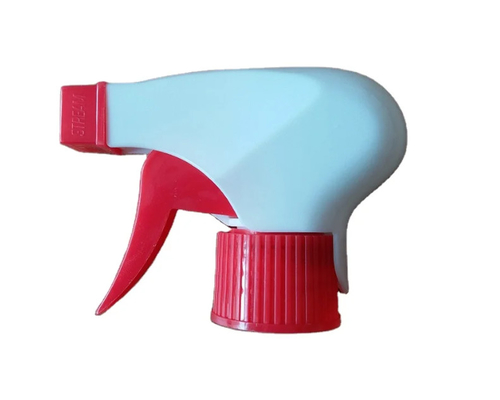 Pulvérisateur de déclenchement en plastique de couleur rouge-blanc 28 mm pour le nettoyage du jardin Bouteille de lavage