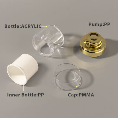 Bouteille à pompe sans air de 50 ml en gros, vente chaude, pour soins personnels, haute qualité, personnalisée
