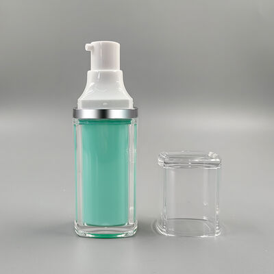 Vente à chaud en gros d'usine de haute qualité 15ml 30ml 50ml Bouteille à vide carré à double couche pour soins personnels