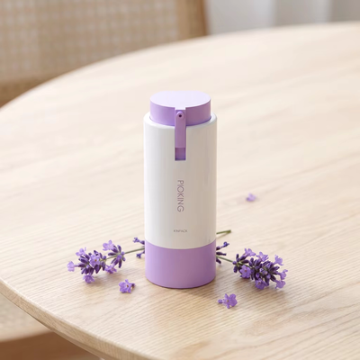 Étiquette privée recyclable 15ml 30ml 50ml Forme ronde Couleur rose violette personnalisée Bouteille de lotion ABS sans air pour emballage de soins de la peau
