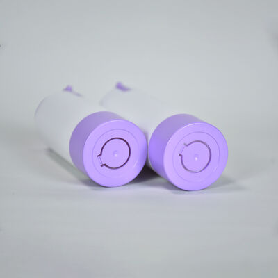 Étiquette privée recyclable 15ml 30ml 50ml Forme ronde Couleur rose violette personnalisée Bouteille de lotion ABS sans air pour emballage de soins de la peau