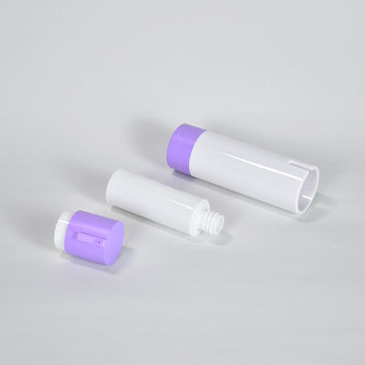 Étiquette privée recyclable 15ml 30ml 50ml Forme ronde Couleur rose violette personnalisée Bouteille de lotion ABS sans air pour emballage de soins de la peau