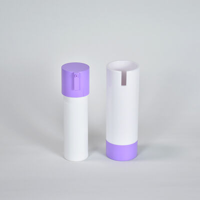Étiquette privée recyclable 15ml 30ml 50ml Forme ronde Couleur rose violette personnalisée Bouteille de lotion ABS sans air pour emballage de soins de la peau