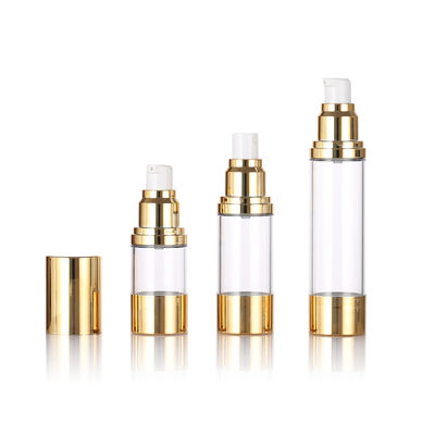 Recommander 15 ml 30 ml 50 ml Slim Airless Pump Bottle pour les emballages de soins de la peau avec sérigraphie Lotion & sérum