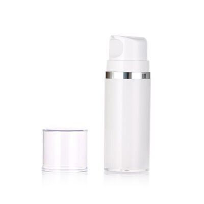 Bottle de pompe sans air en plastique à la crème blanche pour la lotion de nettoyage du visage et le sérum de soins de la peau 50ml/100ml/150ml