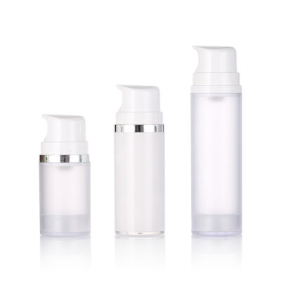 Bottle de pompe sans air en plastique à la crème blanche pour la lotion de nettoyage du visage et le sérum de soins de la peau 50ml/100ml/150ml