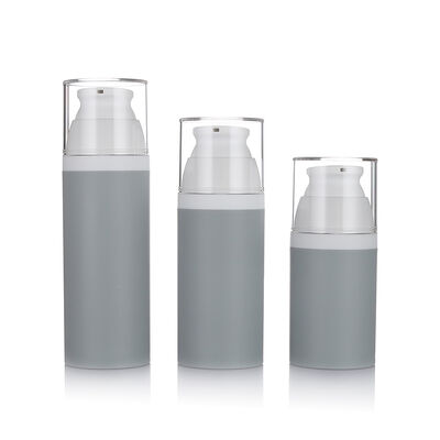 Bouteille de pompe sans air de couleur grise 80 ml, 3 tailles, bouteille sans air en plastique en option pour cosmétiques