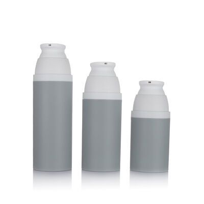 Bouteille de pompe sans air de couleur grise 80 ml, 3 tailles, bouteille sans air en plastique en option pour cosmétiques