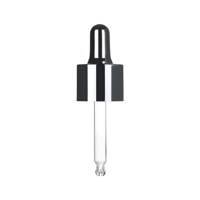 Couleur argentée noire astuce 20mm ronde en verre cosmétique en plastique de compte-gouttes de pp de grande