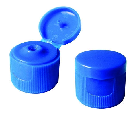 Capsules cosmétiques en plastique bleues, 24mm Flip Top Cap For Disinfectant