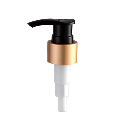 pompes en plastique cosmétiques de distributeur, pompe en aluminium d'or de lotion