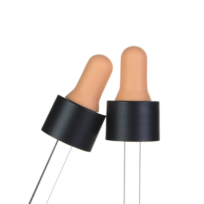 compte-gouttes en verre cosmétique en caoutchouc rouge, chapeaux en bambou de compte-gouttes pour l'huile essentielle