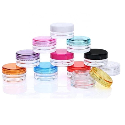 Pots cosmétiques en plastique colorés pour l'emballage crème 5g 10g 15g de lotion